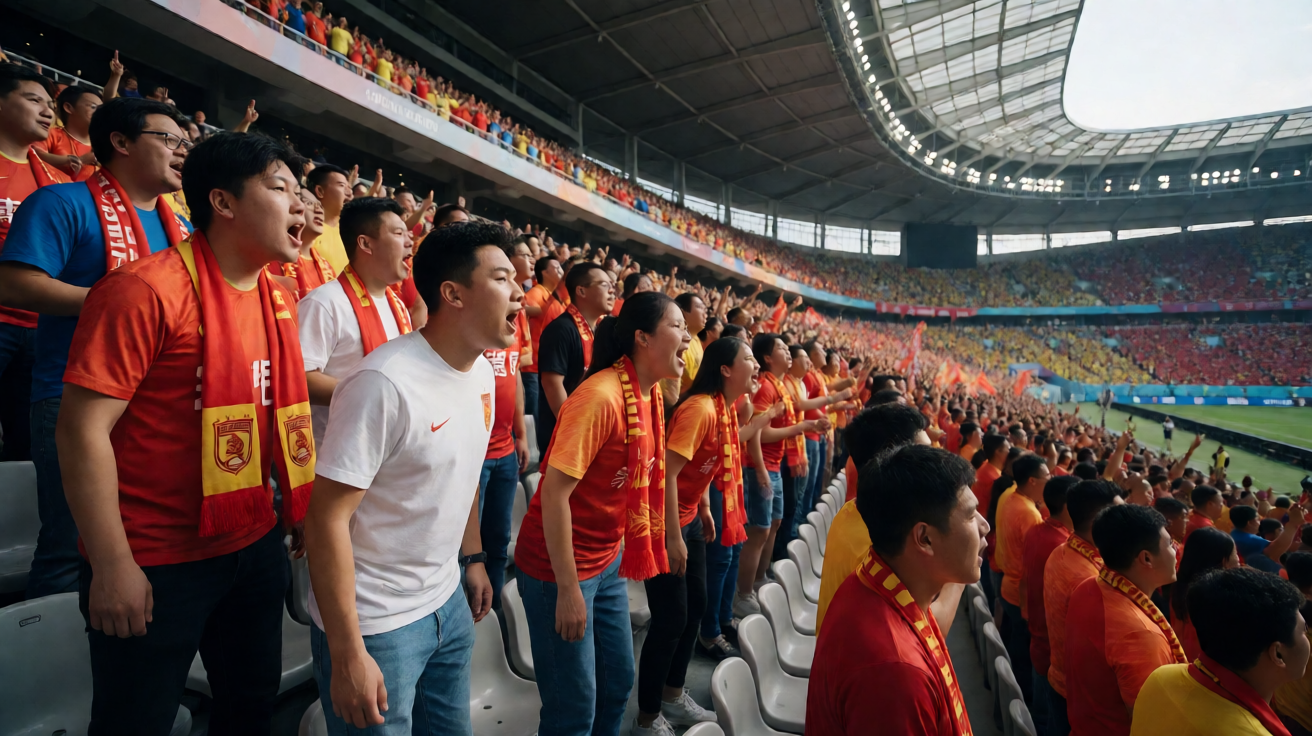 球迷在场边观赛，营造紧张激烈的比赛日氛围